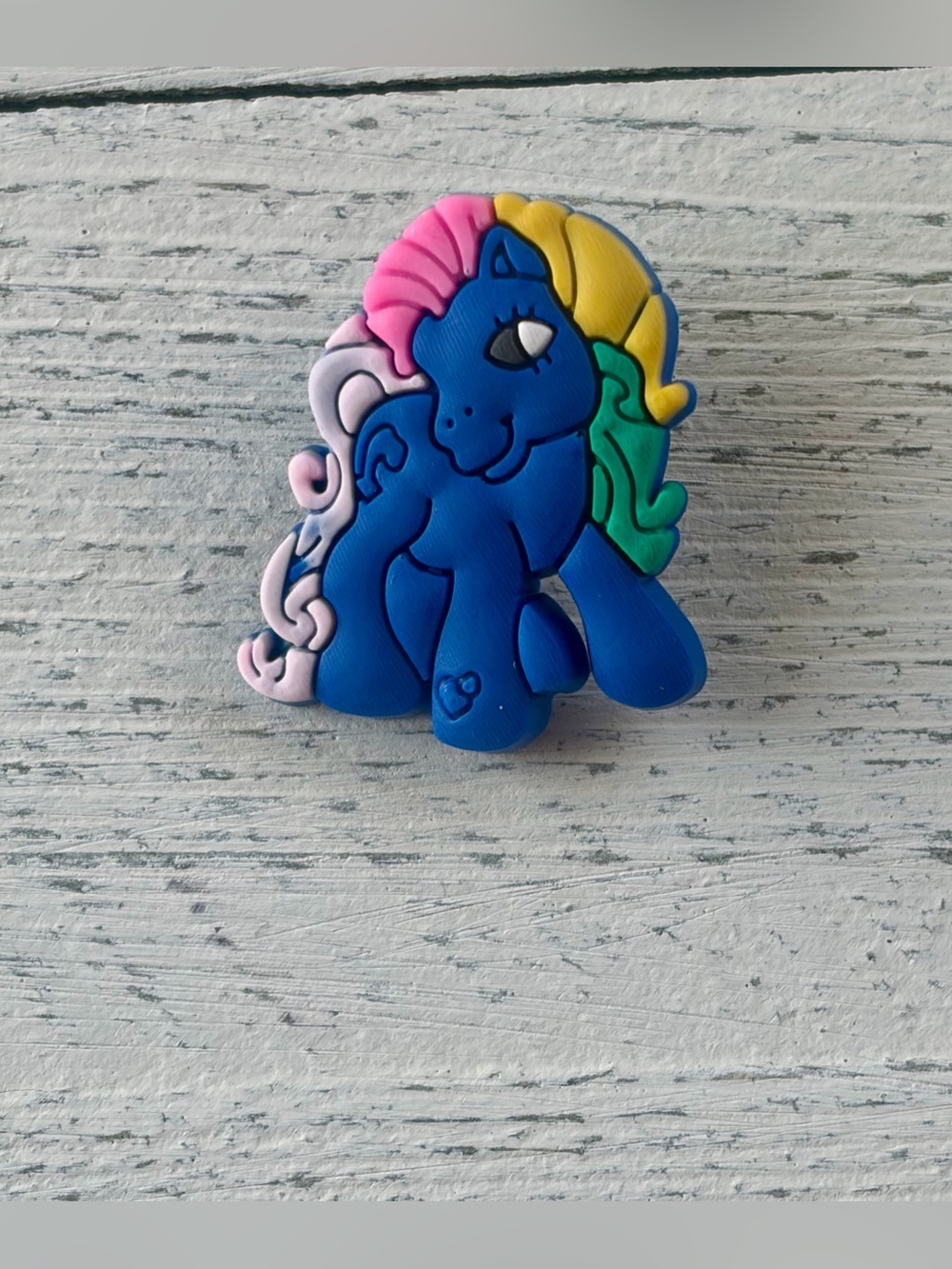 (5 / $15) My Little Pony Figure Crocs Shoe Charm w/ Multicolor Mane - Unbranded
